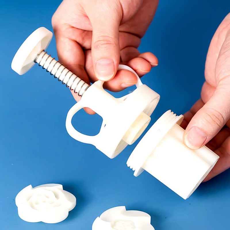 brandless Ylskmu Cookie Stamp 6pcs 50g Moon Cake Mold Set, Thickness Adjustable Mid Autumn Festival DIY Hand Press Cookie Cutter Dessert Pastry Decoration Tool Moon cake Maker - Image 4