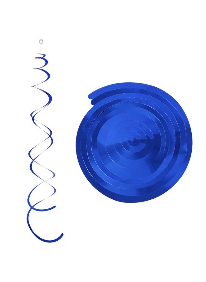 yongsheng Pack Of 6 Birthday Decorative Hanging Swirl 14cm， Party Ceiling Foil Swirl Decorations Hanging Plastic Streamer, Whirls Decorations for Wedding,Birthday,Graduation,Valenties Day,New Year,Baby Shower Party Decor (Laser Blue)  - Image 1