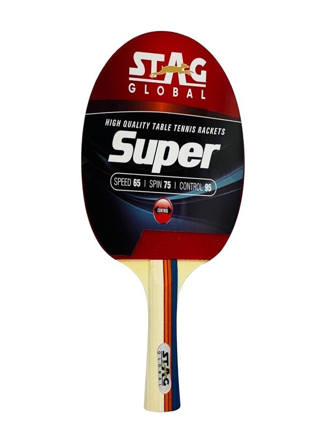 Stag Super Table Tennis Racquet( Multi- Color, 174 grams, Intermediate ) - Image 1