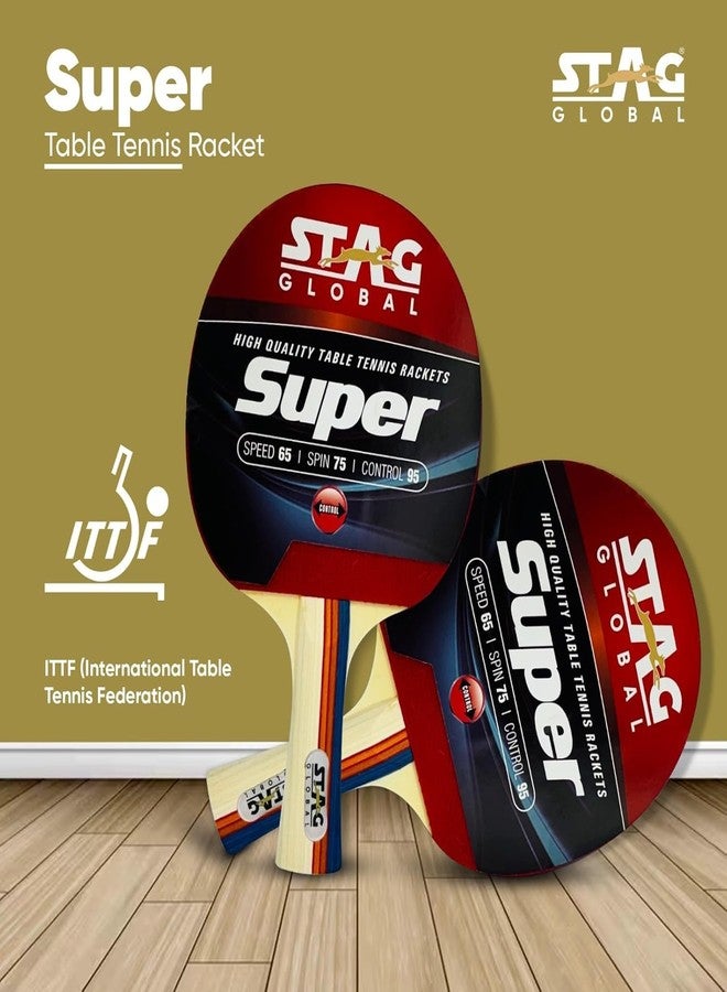 Stag Super Table Tennis Racquet( Multi- Color, 174 grams, Intermediate ) - Image 3