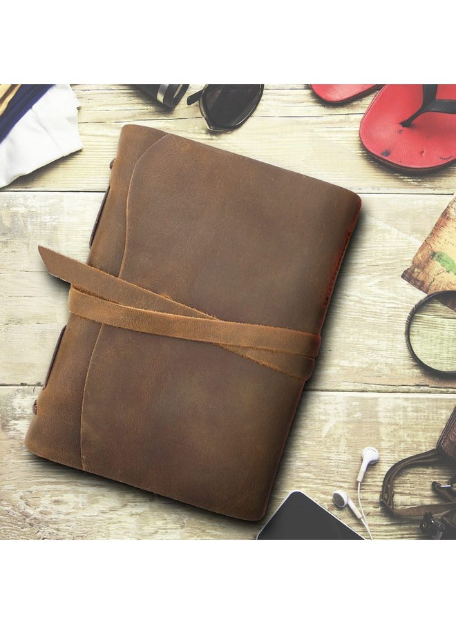 Sovereign-Gear Sovereign-Gear Leather Bound Journal for Men and Women, A5 Handmade Journal Gift Set with Antique Notebook and Stylish Pen, Vintage and Classic, Sketchbook, Planner and Diary (300 Pages) (8x6)  - Image 2