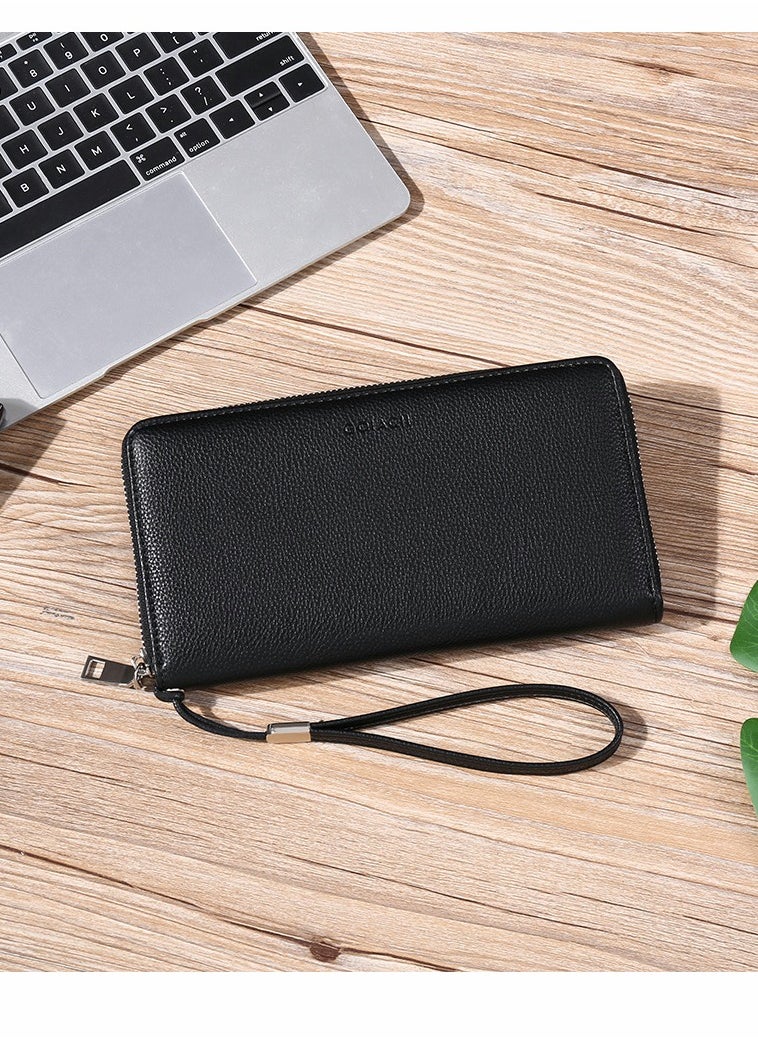 SYOSI - Credit Card Holder Wallet Rfid Blocking Leather Zip Around Wallet Large Capacity Long Purse Credit Card Clutch Wristlet Women's Long Wallet Rfid Large Capacity Handbag Pu Bank Card Storage Bag - Image 1