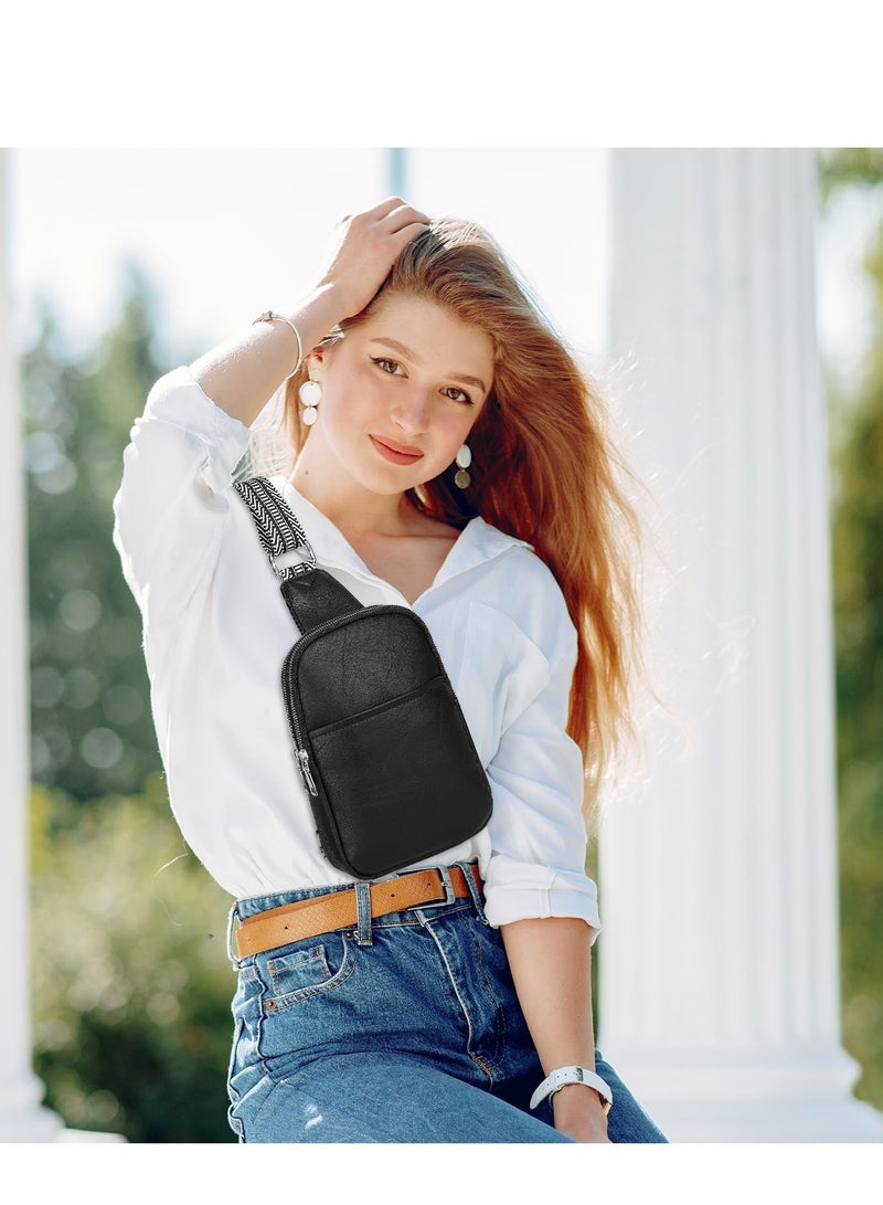 Zikra Crossbody Bags for Women Leather Wristlet Clutch Wallet Purses Small Envelope Cross Body Shoulder Bag, Ladies Handbags with Shoulder Strap & Wrist Strap(Black) - Image 2