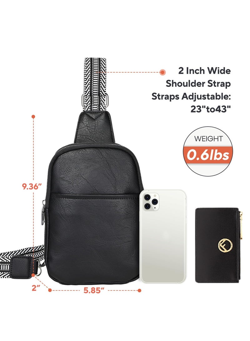 Zikra Crossbody Bags for Women Leather Wristlet Clutch Wallet Purses Small Envelope Cross Body Shoulder Bag, Ladies Handbags with Shoulder Strap & Wrist Strap(Black) - Image 5