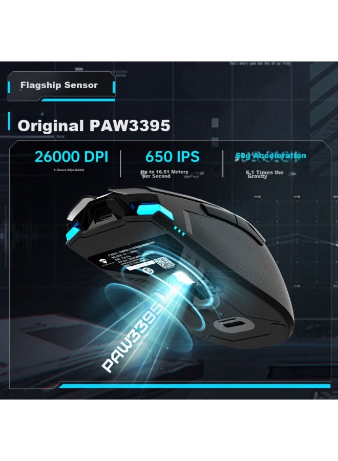 Machenike M7pro Wired/wireless Dual-mode Mouse, 3395 Esports Gaming Mouse, Lightweight Ergonomic Mouse - Explorer White - Image 5