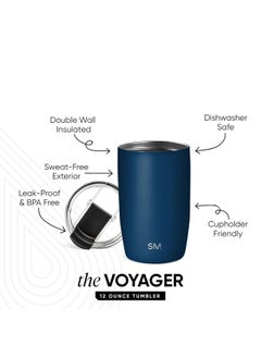 Simple Modern Simple Modern Travel Coffee Mug Tumbler with Flip Lid | Reusable Insulated Stainless Steel Cold Brew Iced Coffee Cup Thermos | Gifts for Women Men Him Her | Voyager Collection | 12oz | Slumberland  - Image 2