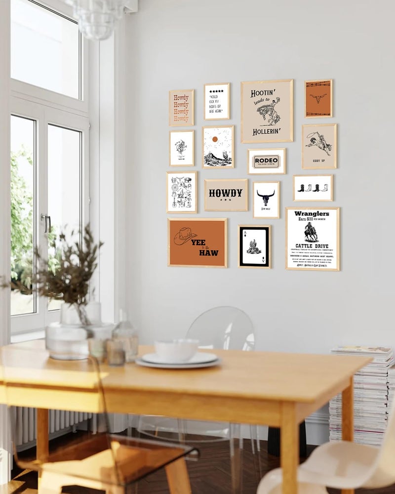 KBKBART Retro Western Wall Art Set â€“ 15 Vintage Cowboy & Desert Prints, Wild West Rodeo and Southwest Decor for Living Room, Bedroom, or Office (Unframed, Multi Sizes, 11"x14" Largest) - Image 5