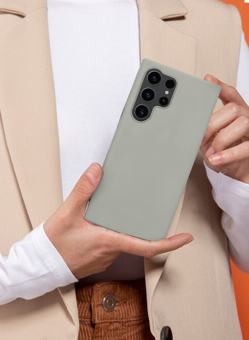 CATANES حافظة هاتف جلدية نحيفة لجهاز سامسونج جالاكسي S23 ألترا - واقي صدمات وحواف دقيقة للكاميرا - رمادي تيتانيوم - Image 4