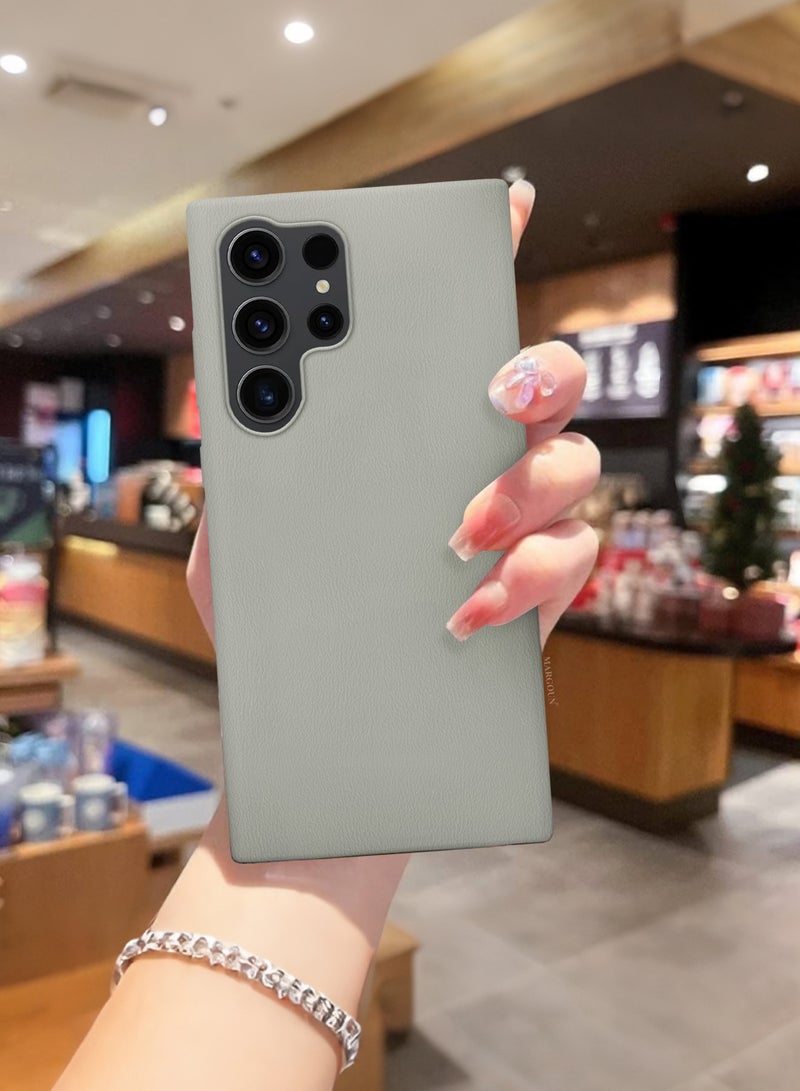 CATANES حافظة هاتف جلدية نحيفة لجهاز سامسونج جالاكسي S23 ألترا - واقي صدمات وحواف دقيقة للكاميرا - رمادي تيتانيوم - Image 5