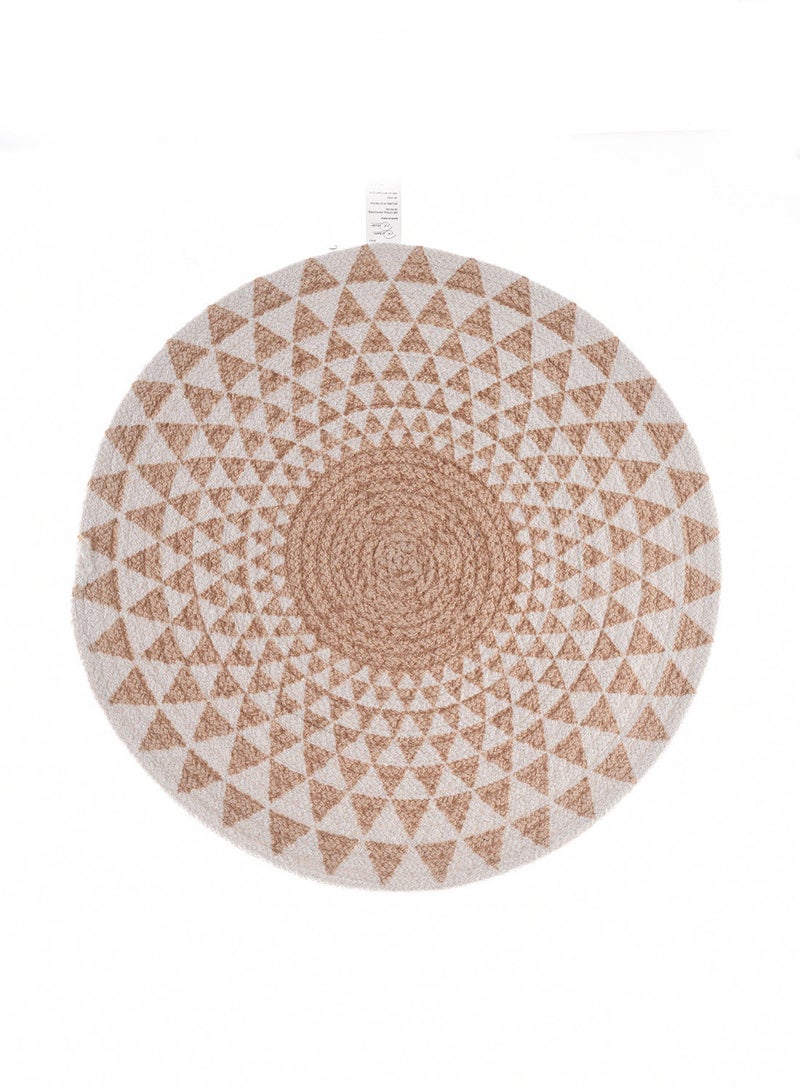 Dream Decor Beige and White Circular Placemat  - Image 1