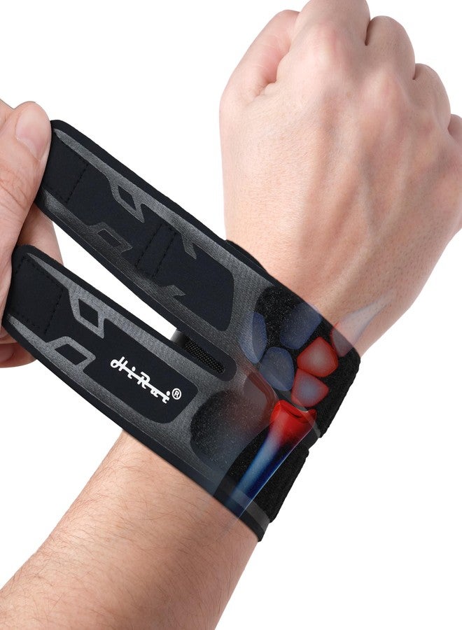 HiRui Wrist Brace Wrist Wrap for TFCC Tears, Ultra-thin Compression Wrist Strap Wrist Support for Workout Basketball Tennis Weightlifting Tendonitis Carpal Tunnel Syndrome-Adjustable (Black, 1 Pack) - Image 1