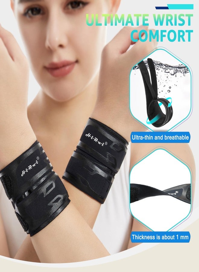 HiRui Wrist Brace Wrist Wrap for TFCC Tears, Ultra-thin Compression Wrist Strap Wrist Support for Workout Basketball Tennis Weightlifting Tendonitis Carpal Tunnel Syndrome-Adjustable (Black, 1 Pack) - Image 4