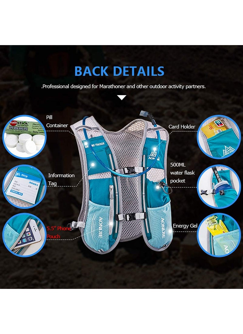 AONIJIE Aonijie Hydration Vest Pack Backpack 5L Marathoner Running Race Hydration  - Image 4