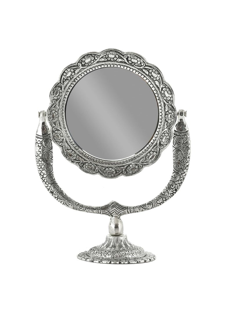 HOUZZPLUS HOUZZPLUS Aluminium Frame Antique Look Table Mirror for Home Decor  - Image 2