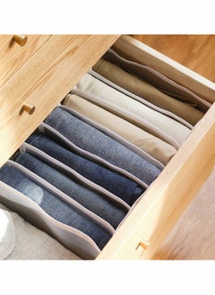 Excefore Folding Drawer Organizers, 7 Grid Compartment Storage Box Closet Clothes Drawer Mesh Separation Box  - Image 5