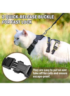 PUPTECK Cat Harness And Leash Set Escape Proof For Walking, Breathable Mash Vest Adjustable Harness For Cats Puppy Small Animals, Reflective At Night, Black Small  - Image 4