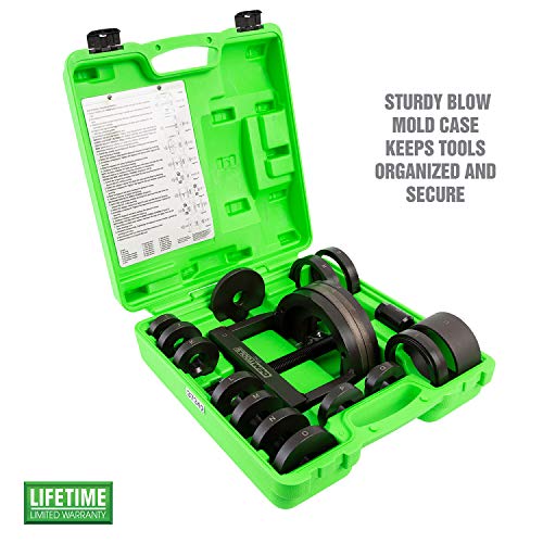 OEMTOOLS أداة إزالة وتحميل محامل العجلات OEMTOOLS 37342، مجموعة تثبيت محامل العجلات تناسب معظم المركبات، تصميم ذاتي التمركز، أمامي، خلفي، ودفع رباعي - Image 2