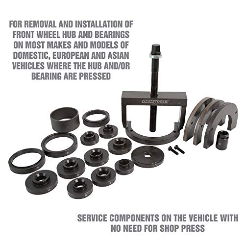 OEMTOOLS أداة إزالة وتحميل محامل العجلات OEMTOOLS 37342، مجموعة تثبيت محامل العجلات تناسب معظم المركبات، تصميم ذاتي التمركز، أمامي، خلفي، ودفع رباعي - Image 4