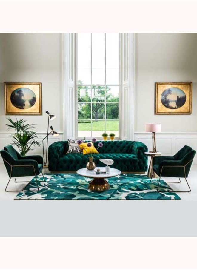 FSH Furniture - Three Seat Sofa Bottle Green  220x99x72 cm - Image 1