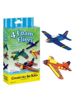 Creativity for Kids Four Foam Fliers Mini Craft Kit Paint 4 Foam Glider Airplanes, Small Gifts For Kids, Red  - Image 1