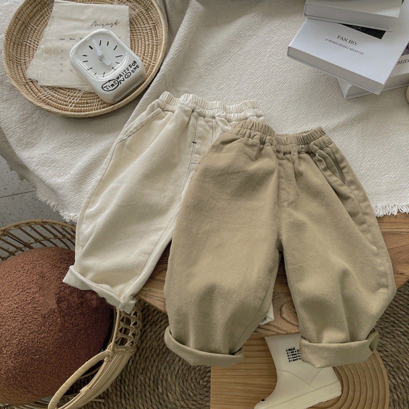 Children'S Casual Pants Fleece-Lined Warm Boys And Girls Pants Baby'S Haren Pants Korean Style Thickened Trendy Trousers - Image 3