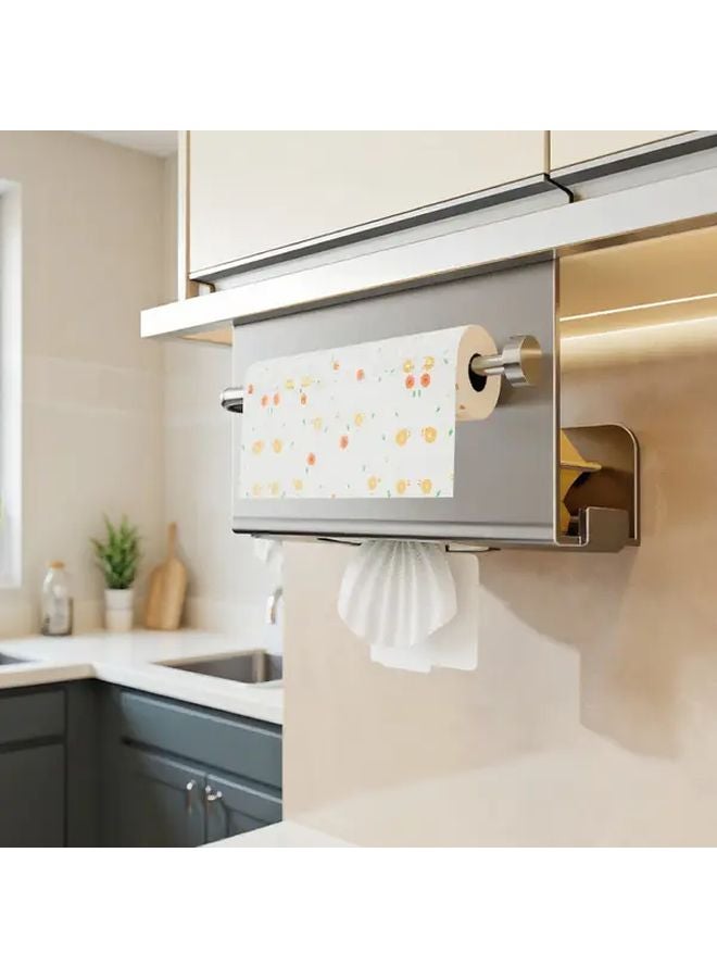 Gun Gray Wall Mounted Kitchen Tissue Box Double Usage Inverted Hanging Cabinet Under Storage - Image 3