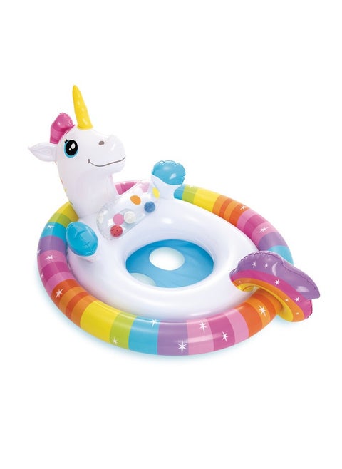 59570NP-See-Me-Sit Rider Inflatable Pool Float 84x58cm/33"x23", Unicorn