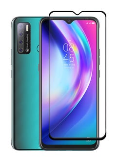واقي شاشة زجاجي كامل الشاشة لهاتف Tecno Pouvoir 4 - أسود