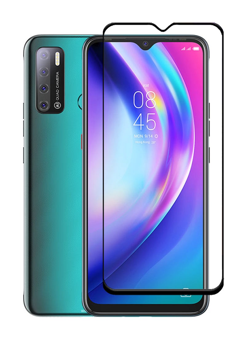 Generic - واقي شاشة زجاجي كامل الشاشة لهاتف Tecno Pouvoir 4 - أسود - Image 1