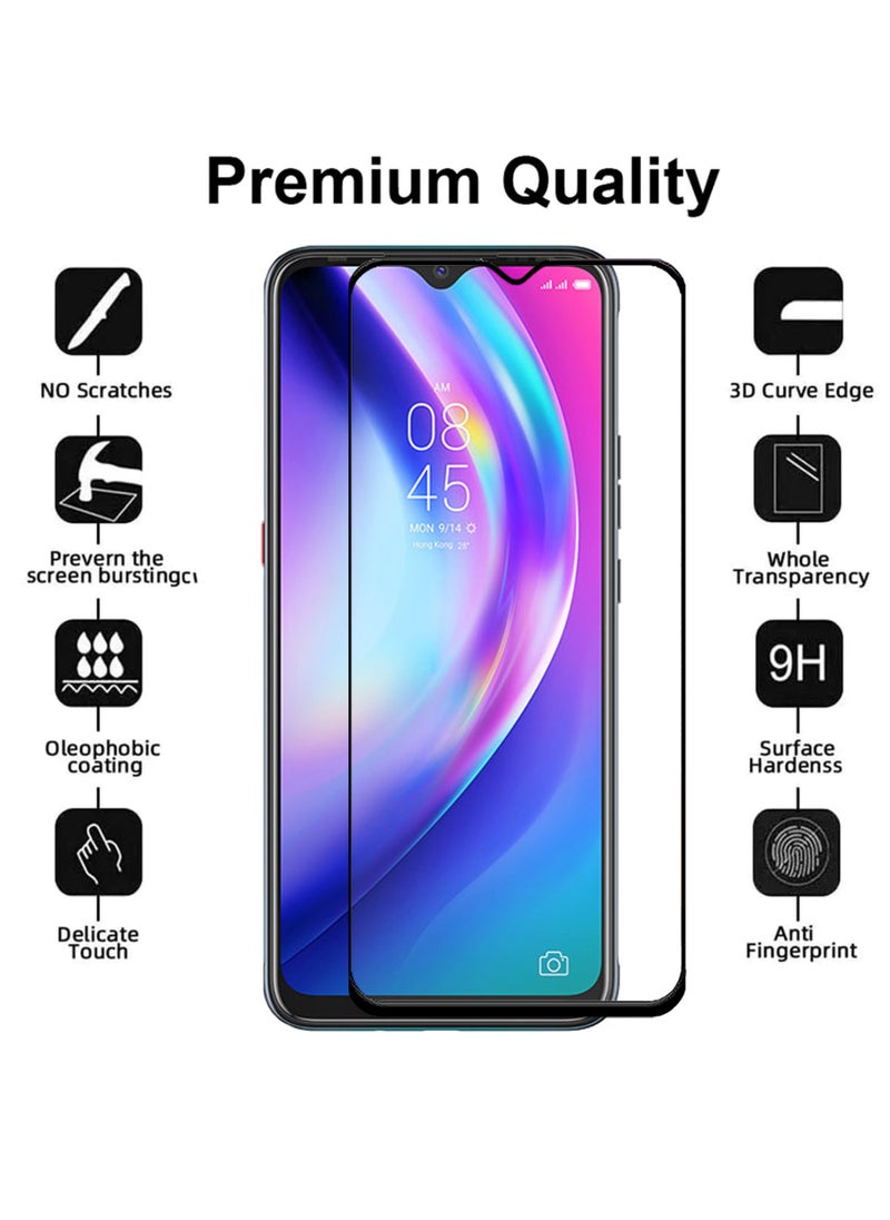 Generic - واقي شاشة زجاجي كامل الشاشة لهاتف Tecno Pouvoir 4 - أسود - Image 1