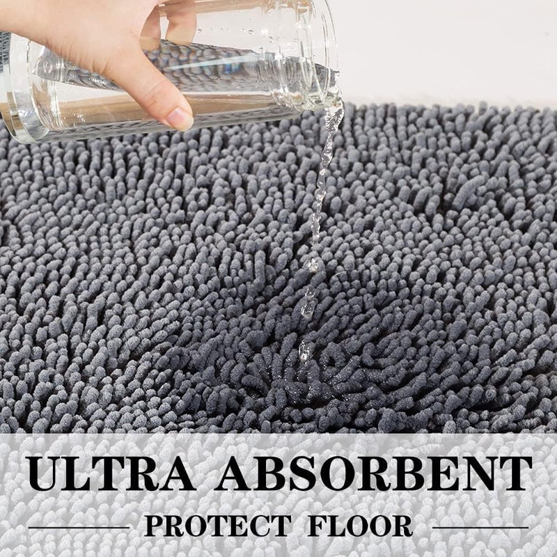 THMINS Bath Mat,80x50 cm Non-Slip Bath Mat,Doormat,Soft Cozy Shaggy Durable Thick Bath Rugs for Bathroom,Easier to Dry, Plush Rugs for Bathtubs,Door Mat, Rain Showers and Under The Sink - Image 5