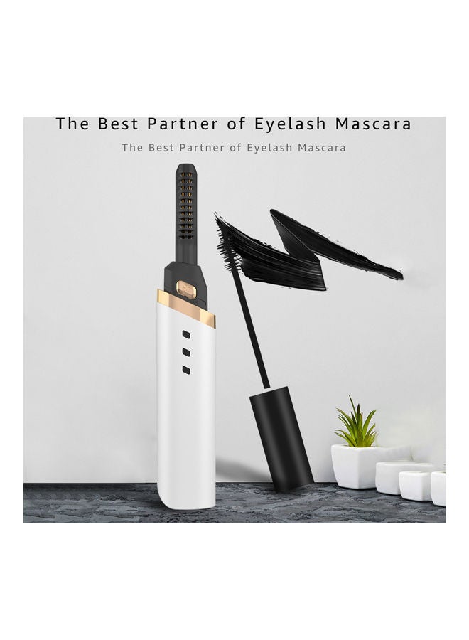 NIBEMINENT Mini Electric Heated Eyelash Curler with 3 Temperature Mode White/Golden - Image 2