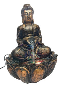 ALICE ENTERPRISES Alice Enterprises Buddha Statue Fountain with LED Lights 30cm Height Polyresin  - Image 1