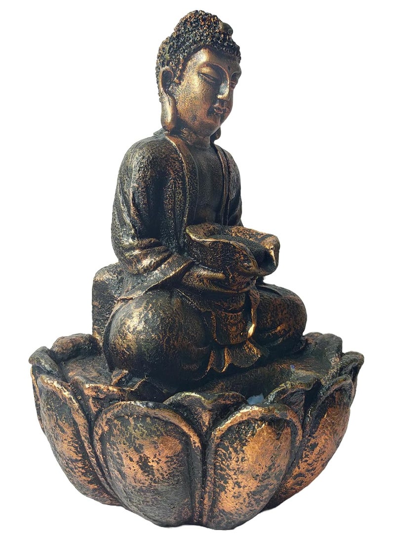 ALICE ENTERPRISES Alice Enterprises Buddha Statue Fountain with LED Lights 30cm Height Polyresin  - Image 3
