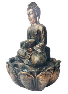 ALICE ENTERPRISES Alice Enterprises Buddha Statue Fountain with LED Lights 30cm Height Polyresin  - Image 2