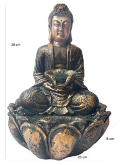ALICE ENTERPRISES Alice Enterprises Buddha Statue Fountain with LED Lights 30cm Height Polyresin  - Image 5
