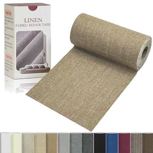 Gheeidau Linen Repair Tape 4x70 Inch Self-Adhesive Couch Patch Repair Fabric Patch for Furniture,Sofas,Cushion,Chairs,Bags,Linen Goods(Camel) - Image 1