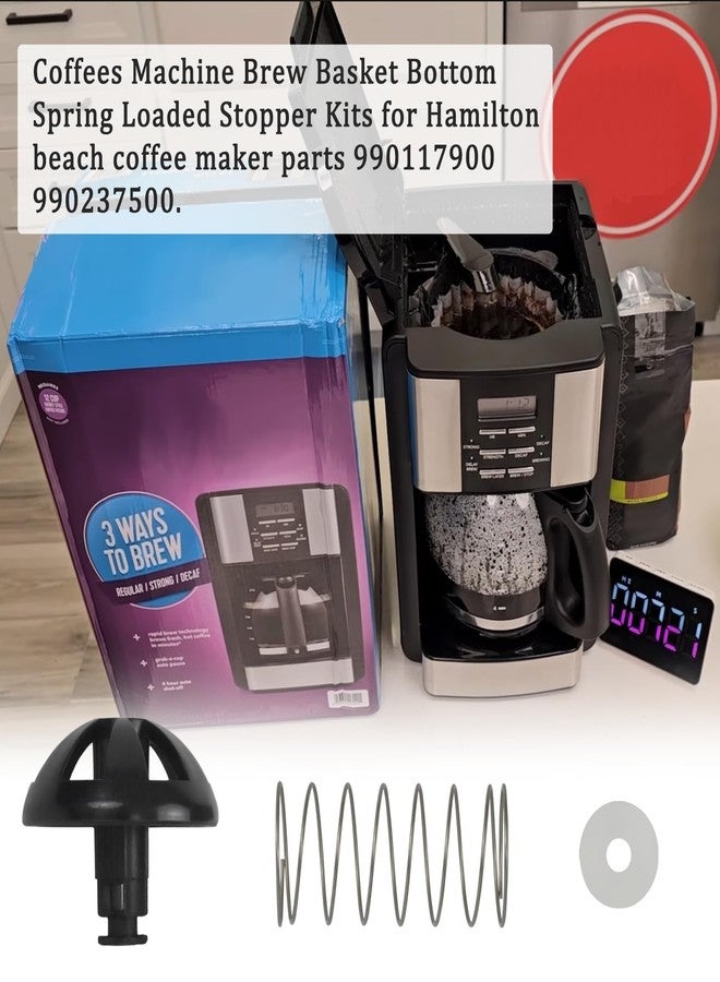 Delixike Coffee machine parts 2-Pack Coffee Replacement Brew Basket Spring Loaded Stopper Kits Fits For Mr. Coffee Hamilton Parts Number 990117900 990237500 Coffee Machine Accessory - Image 4