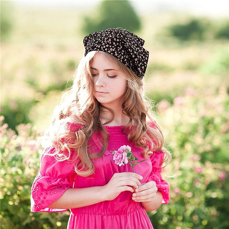 Tazweeq 6PCS Floral Hair Scarf Headband Set - Boho Chiffon Elastic Hair Scarves for Women - Image 3