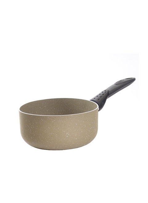 Non-Stick Aluminum Sauce Pan With Heat Resistant Handle Beige