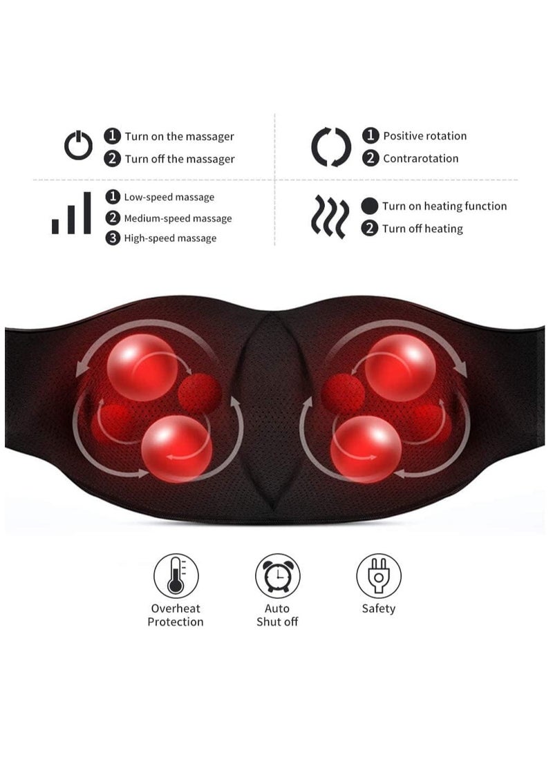 JOGAMS Neck Massager with Heat Shiatsu Massager for Neck Back Shoulder Foot and Leg Deep Tissue 3D Kneading Helps to Relax Muscles at Home and Car Comfort Gifts Black  - Image 2