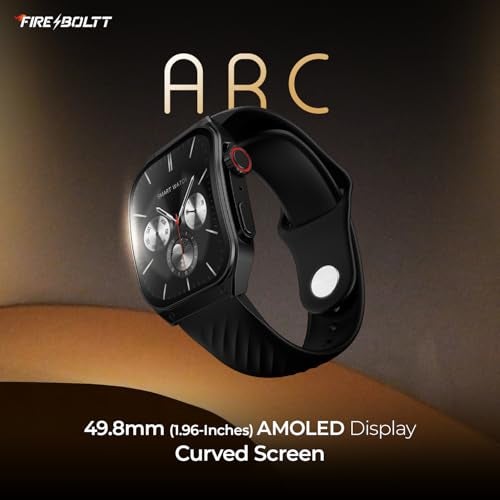 Fire-Boltt ARC 49.8mm (1.96 inch) AMOLED Always On Curved Display Smart Watch, Bluetooth Calling, Wireless Charging, 100+ Sports Modes, Water-Resistant 100+ Cloud Watch Faces (Black) - Image 2