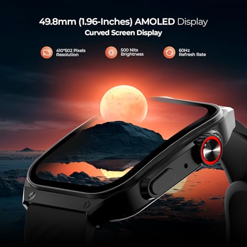 Fire-Boltt ARC 49.8mm (1.96 inch) AMOLED Always On Curved Display Smart Watch, Bluetooth Calling, Wireless Charging, 100+ Sports Modes, Water-Resistant 100+ Cloud Watch Faces (Black) - Image 4