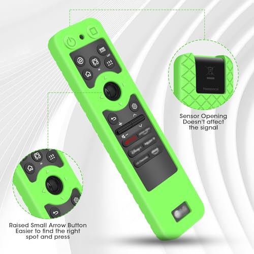 Winceed Silicone Case for LG MR25GA Remote Control [Anti-Slip] Protective Cover for MR25GA Magic Remote Compatible with 2025 LG OLED Smart TV Series Remote (Glow Green) - Image 3