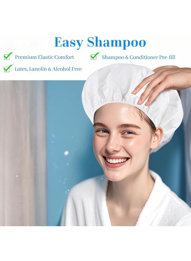 No Water Hair Washing Cap - Waterless Shower Caps with Shampoo and Conditioner - Disposable Rinse Free Wash Aids - Ideal for Elderly and Disabled - Pack of 6 - Image 1