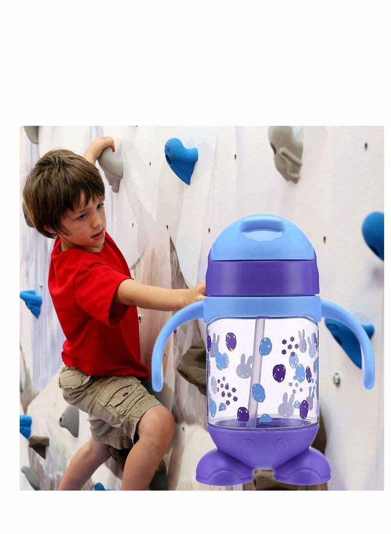 Y&D Cute Kids Water Bottle, Toddler Cup with Straw Spill Leakproof Durable Plastic Drinking Bottle for Boys and Girls Child, Fall-proof Summer Kettle Household Use, Indoor Outdoor - Image 3