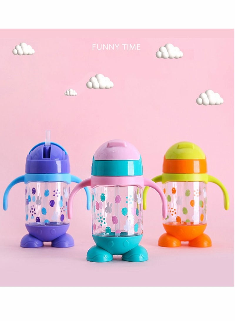 Y&D Cute Kids Water Bottle, Toddler Cup with Straw Spill Leakproof Durable Plastic Drinking Bottle for Boys and Girls Child, Fall-proof Summer Kettle Household Use, Indoor Outdoor - Image 5