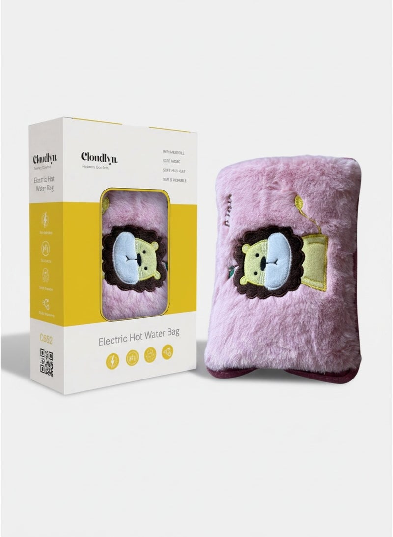 Cloudlyn electric rechargeable heating water bags for pain relief lion - Image 1
