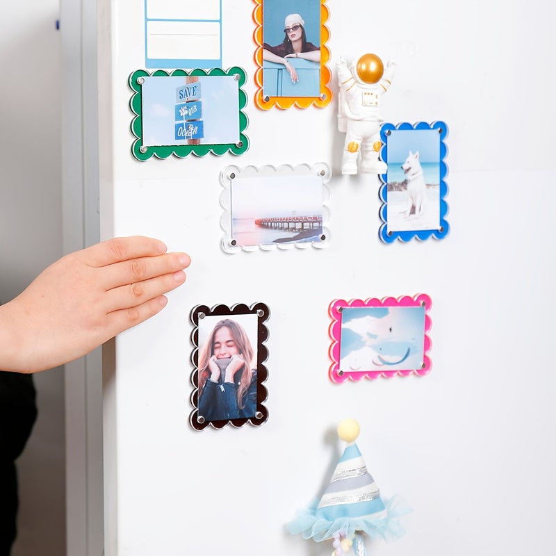 Transparent Green Acrylic 3 Inch Magnetic Photo Frame Refrigerator Decorative - Image 2