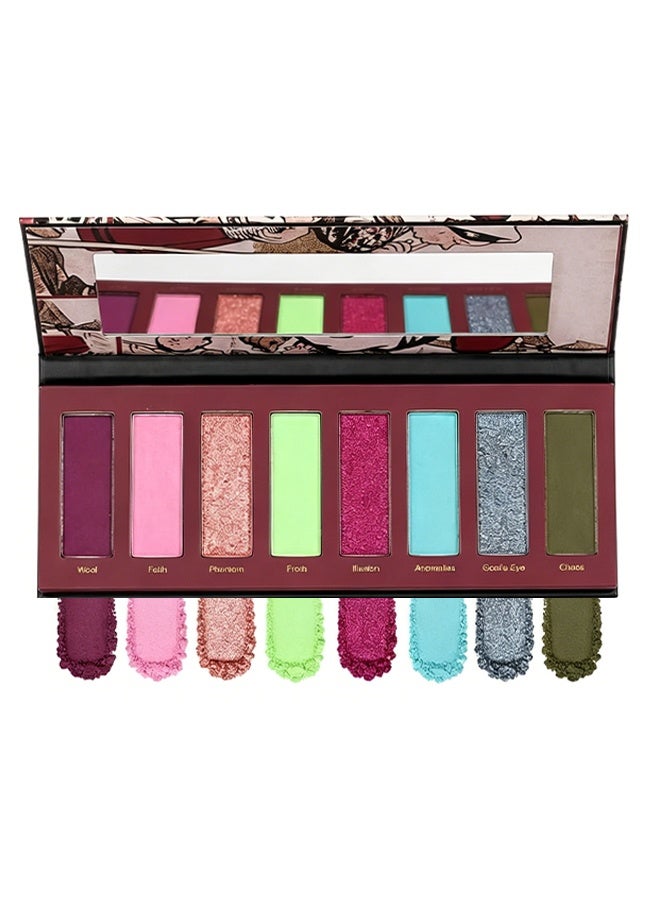 HERORANGE 8 Shades Vibrant Eyeshadow Palette, Bold Pastel & Jewel Tones with Matte & Glitter Finishes, Long-Lasting Blendable Formula - Image 1